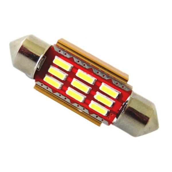 

T11 салонка 41мм. Светодиодная лампа подсветка салона, номера 12 диодов 12-24V S8.5 WHITE
