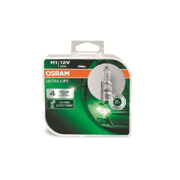 

Комплект авто ламп H1 55W 12V OSRAM оригинал с гарантией! Ultra Life P14.5S 10X2
