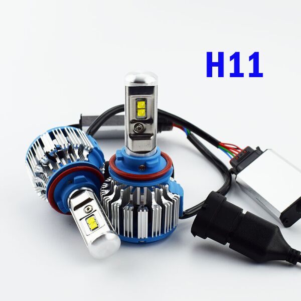 

Комплект LED ламп H11 сверх яркие! 6000K 7000Lm 50W 12/24v Светодиоды CREE (США) TurboLed T1 встроенный кулер