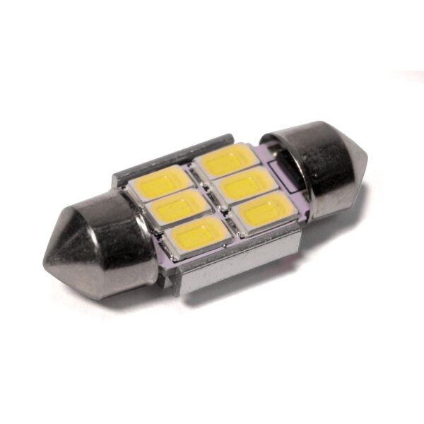 

СветодT11 салонка 31мм. Светодиодная лампа подсветка салона, 6 диодов 1W 12V WHITE мультиполярная