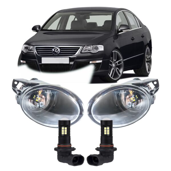 

Противотуманные фары Пассат б6 с лэд лампами. Фары в бампер Volkswagen Passat B6 + LED лампы.