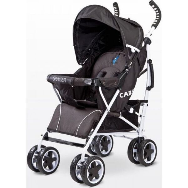 

Коляска-трость прогулочная Caretero Spacer Black с дождевиком и подстаканником + чехол на ножки