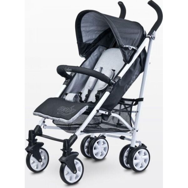 

Коляска прогулочная Caretero Moby Grey с дождевиком и защитным бампером + чехол на ножки