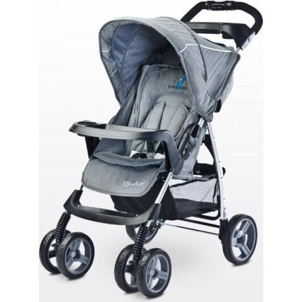 

Коляска прогулочная Caretero Monaco Grey с дождевиком и защитным бампером + чехол на ножки