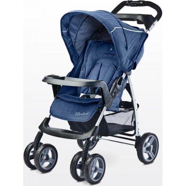 

Коляска прогулочная Caretero Monaco Navy с дождевиком и защитным бампером + чехол на ножки