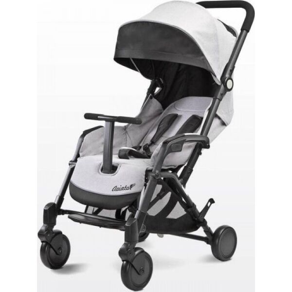 

Коляска прогулочная Caretero Aviator Grey с багажной корзиной и подножкой + чехол на ножки