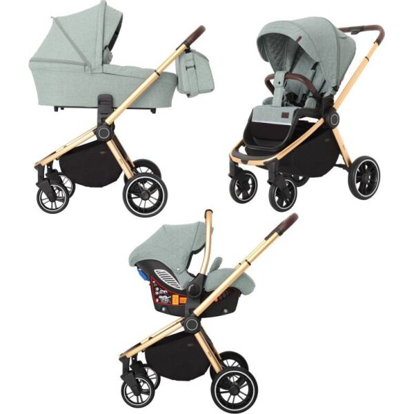 

Коляска универсальная 3 в 1 Carrello Epica CRL-8511/1 Мятный на золотой раме + дождевик + чехол на ножки и сумка