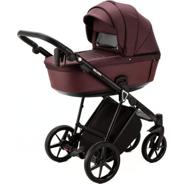 

Коляска детская 2в1 универсальная с сумкой и чехлом для ножек Adamex Belissa Lux PS-40 Бордовый