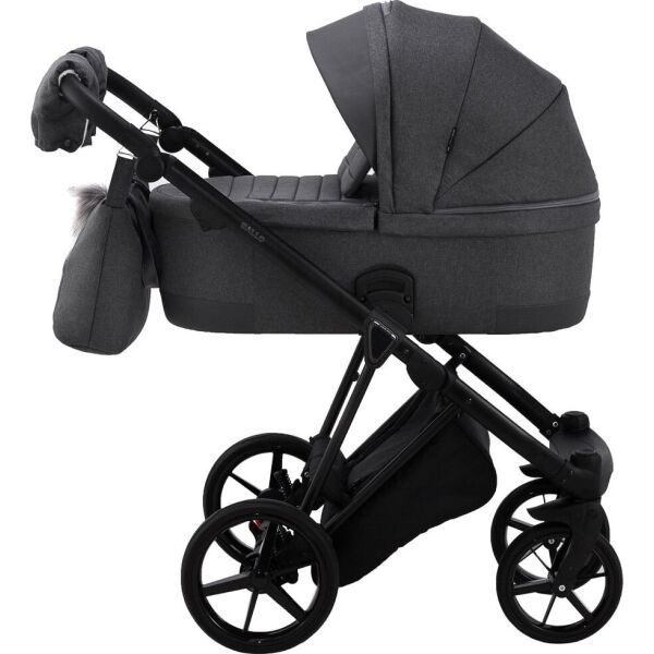 

Коляска детская 2в1 универсальная с чехлом для ножек и большими колёсами Adamex Gallo Thermo GA-3 graphite