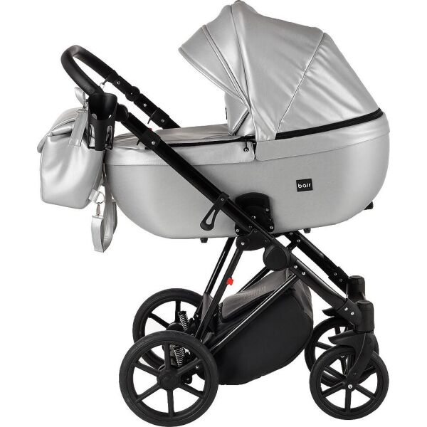 

Коляска 2 в 1 Bair Infinity кожа 100% BI-03 silver (серебро перламутр)