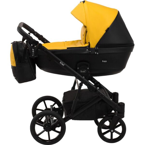 

Коляска 2 в 1 Bair Kiwi кожа 100% BK-63/15 желтый - черный