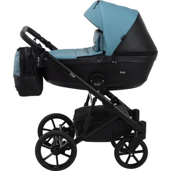 

Коляска 2 в 1 Bair Kiwi кожа 100% BK-7/15 голубой - черный
