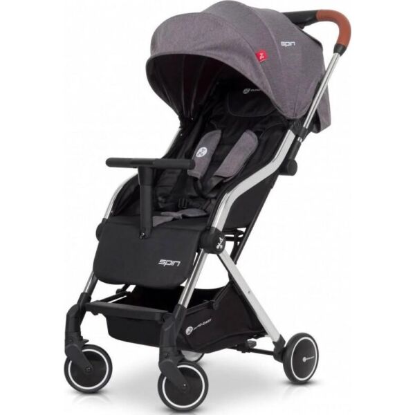 

Коляска детская прогулочная Euro-Cart SPIN с практичным чехлом с ручками + многопозиционный большой капюшон Серый/Черный