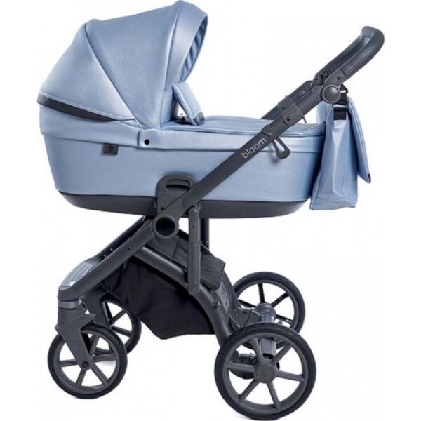 

Коляска универсальная 2 в 1 Roan Bloom Eco Blue Pearl с дождевиком, москитной сеткой и сумкой + чехол на ножки