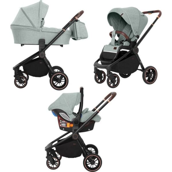 

Коляска универсальная 3 в 1 Carrello Epica CRL-8511/1 Мятный на черной раме + дождевик + чехол на ножки и сумка