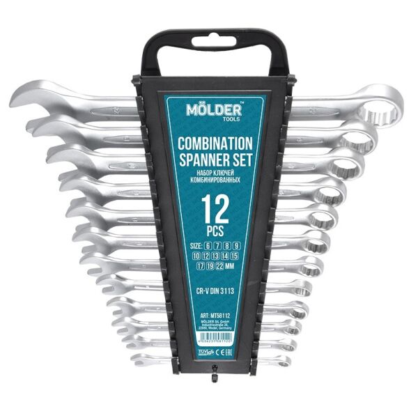 

Набор ключей рожково-накидной MOLDER CR-V 6-22мм 12шт MT58112