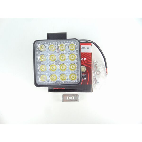 

Светодиодная LED фара Blaskar 48SQ-C3EP-55, 48W 16 Led квадратная, 1шт