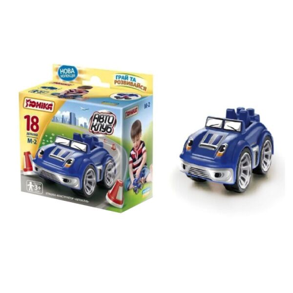 

Игрушка-конструктор ЮНИКА «Автоклуб» 18 деталей (синий) (1177)