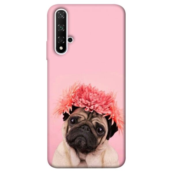 

Чехол itsPrint Мопс с цветами для Huawei nova 5T