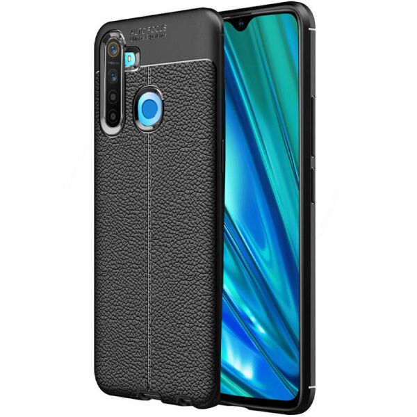 

TPU чехол фактурный (с имитацией кожи) для Realme 5 / Realme 6i Черный