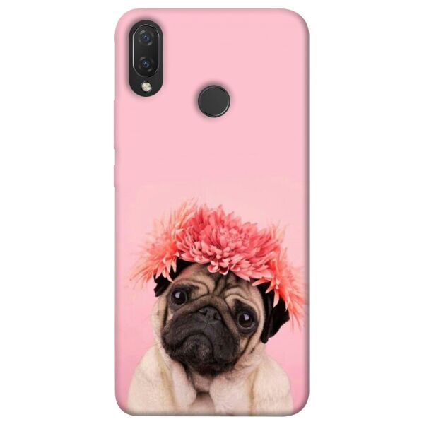 

Чехол itsPrint Мопс с цветами для Huawei P Smart+ 2019