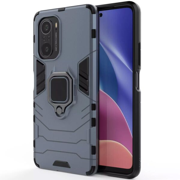 

Ударопрочный чехол Transformer Ring for Magnet для Xiaomi Redmi K40 /K40 Pro/K40 Pro+/Poco F3/Mi 11i Серый / Metal slate