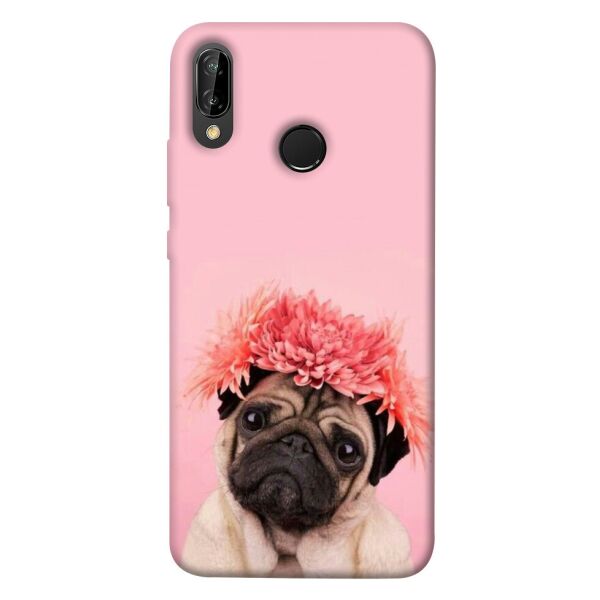 

Чехол itsPrint Мопс с цветами для Huawei P20 lite (2019)