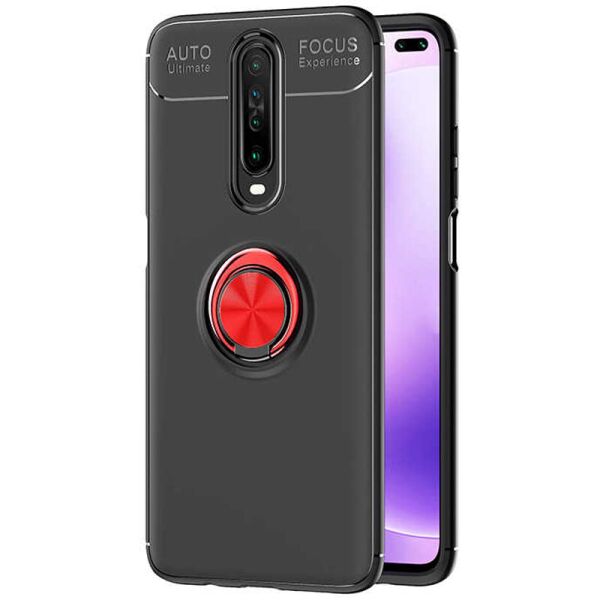 

TPU чехол Deen ColorRing под магнитный держатель для Xiaomi Redmi K30 / Poco X2 Черный / Красный