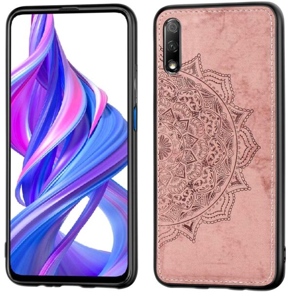 

TPU+Textile чехол Mandala с 3D тиснением для Huawei Honor 9X (China) Розовый