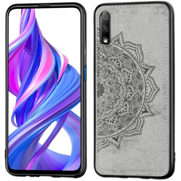 

TPU+Textile чехол Mandala с 3D тиснением для Huawei Honor 9X (China) Серый
