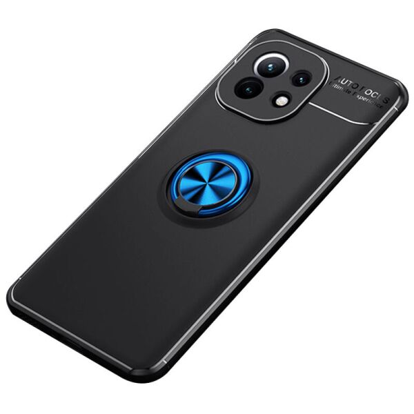 

TPU чехол Deen ColorRing под магнитный держатель (opp) для Xiaomi Mi 11 Черный / Синий