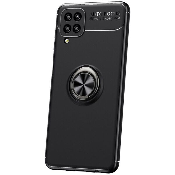 

TPU чехол Deen ColorRing под магнитный держатель (opp) для Samsung Galaxy A12 Черный / Черный