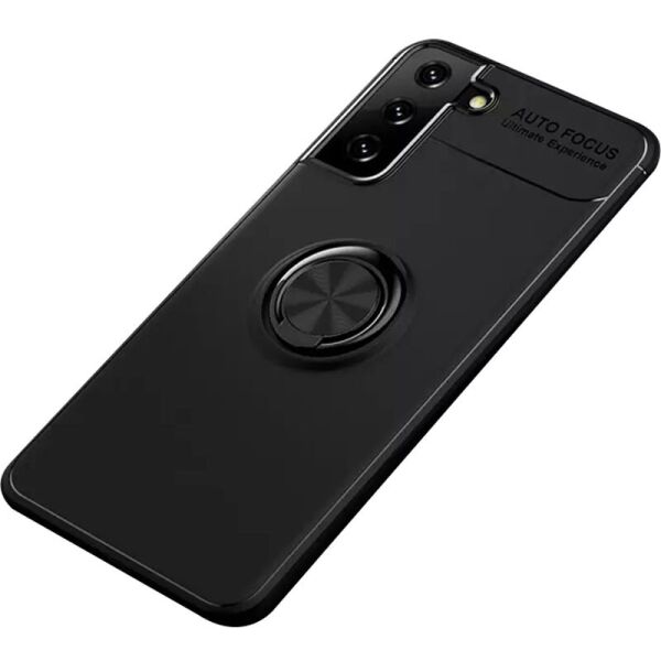 

TPU чехол Deen ColorRing под магнитный держатель (opp) для Samsung Galaxy S21+ Черный / Черный
