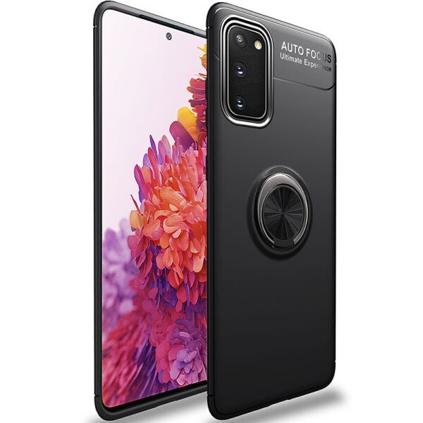 

TPU чехол Deen ColorRing под магнитный держатель (opp) для Samsung Galaxy S20 FE Черный / Черный