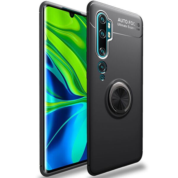 

TPU чехол Deen ColorRing под магнитный держатель (opp) для Xiaomi Mi Note 10 /Note 10 Pro/Mi CC9 Pro Черный / Черный