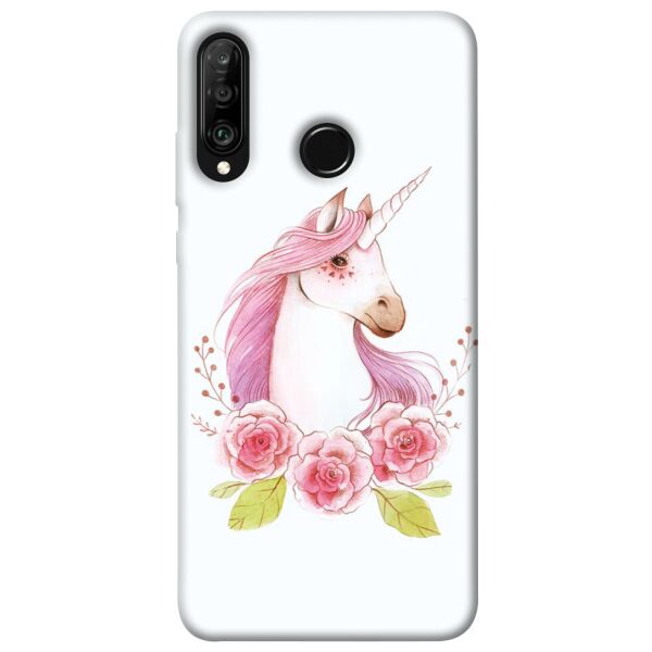 

Чехол itsPrint Единорог с цветами для Huawei P30 lite
