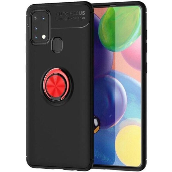 

TPU чехол Deen ColorRing под магнитный держатель (opp) для Samsung Galaxy M31 Черный / Красный