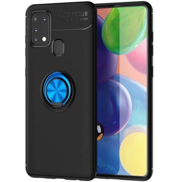 

TPU чехол Deen ColorRing под магнитный держатель (opp) для Samsung Galaxy M31 Черный / Синий