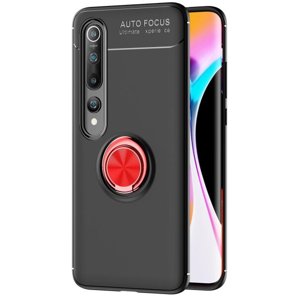

TPU чехол Deen ColorRing под магнитный держатель (opp) для Xiaomi Mi 10 / Mi 10 Pro Черный / Красный
