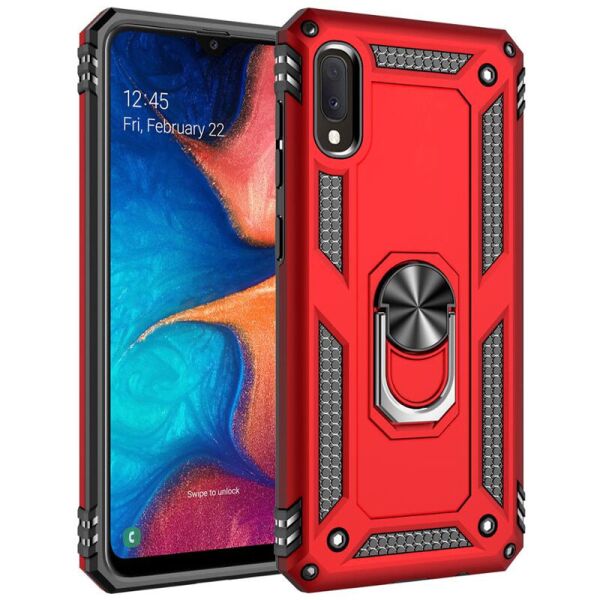 

Ударопрочный чехол Serge Ring for Magnet для Samsung Galaxy A02 Красный