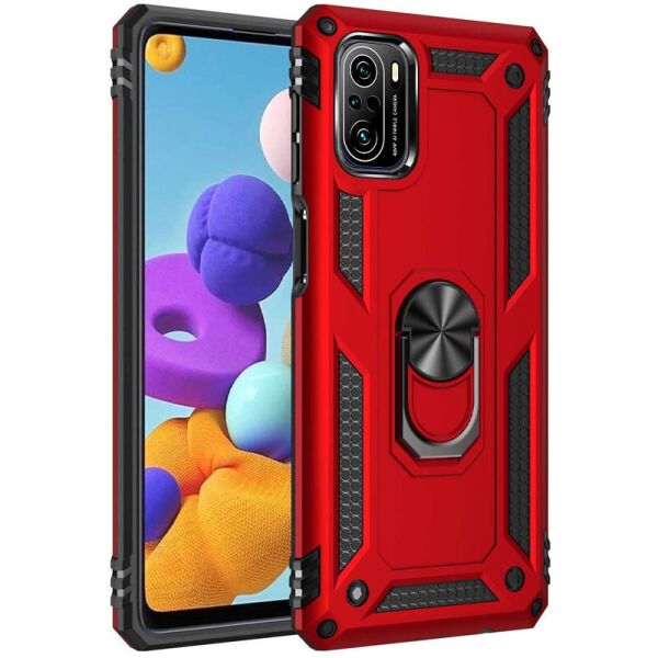 

Ударопрочный чехол Serge Ring for Magnet для Xiaomi Redmi K40/K40 Pro/K40 Pro+/Poco F3/Mi 11i Красный