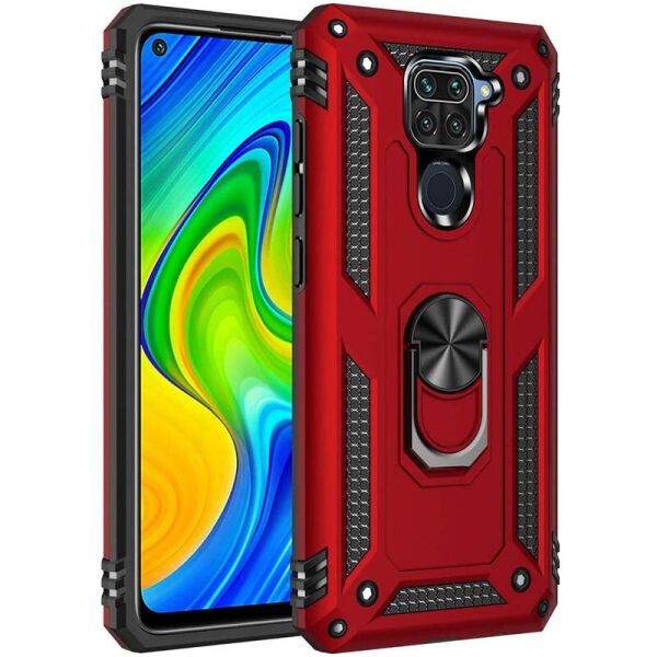 

Ударопрочный чехол Serge Ring for Magnet для Xiaomi Redmi Note 9 / Redmi 10X Красный