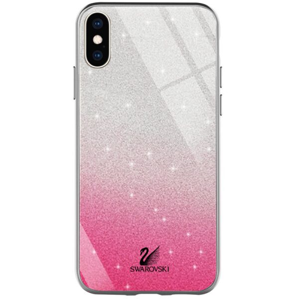 

TPU+Glass чехол Swarovski для Apple iPhone X / XS (5.8") Малиновый