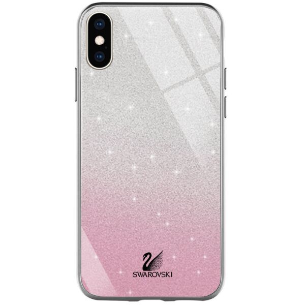 

TPU+Glass чехол Swarovski для Apple iPhone X / XS (5.8") Розовый