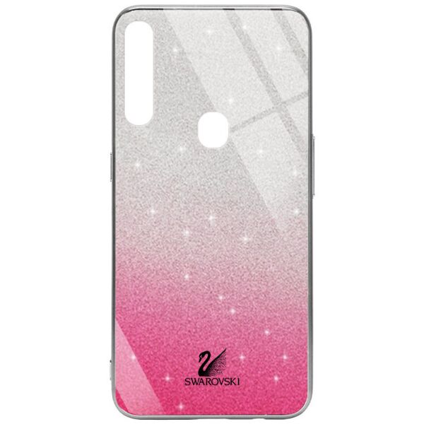 

TPU+Glass чехол Swarovski для Oppo A31 Малиновый