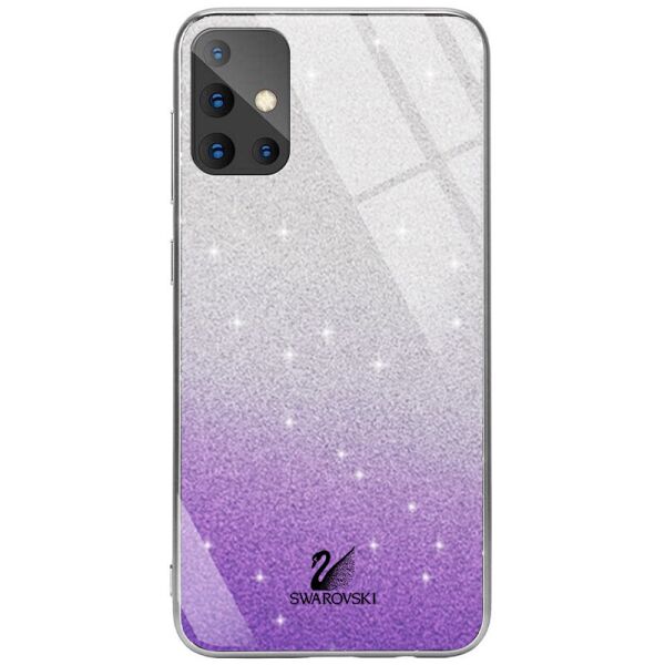 

TPU+Glass чехол Swarovski для Samsung Galaxy A51 Фиолетовый
