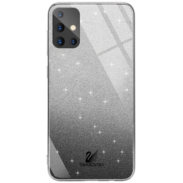 

TPU+Glass чехол Swarovski для Samsung Galaxy A51 Черный