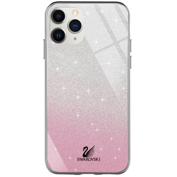 

TPU+Glass чехол Swarovski для Apple iPhone 11 Pro (5.8") Розовый