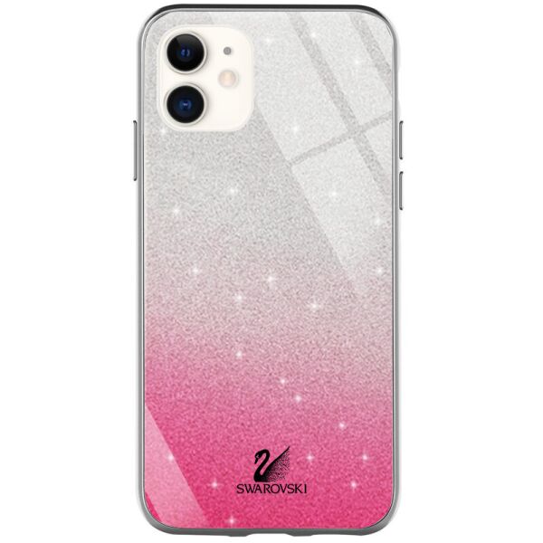 

TPU+Glass чехол Swarovski для Apple iPhone 11 (6.1") Малиновый