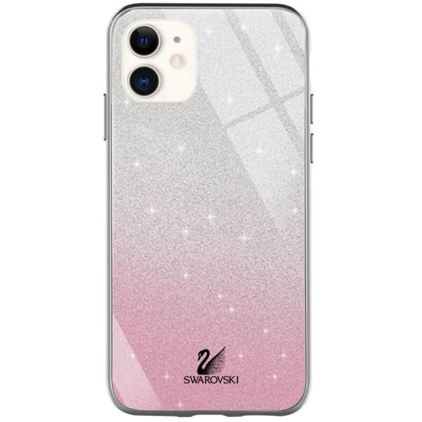 

TPU+Glass чехол Swarovski для Apple iPhone 11 (6.1") Розовый